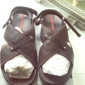 Men’s Prada Leather Sandals